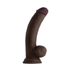 Shaft Model C Flexskin Liquid Silicone 8.5’’ Curved Dong w/Balls - Mahogany - Dongs & Dildos