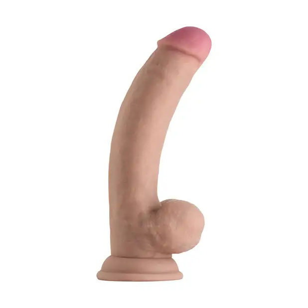 Shaft Model C Flexskin Liquid Silicone 8.5’’ Curved Dong w/Balls - Pine - Dongs & Dildos