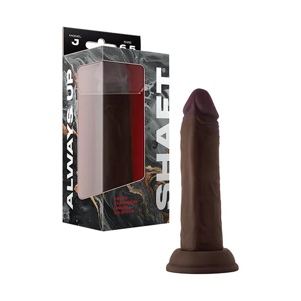 Shaft Model J Flexskin Liquid Silicone 6.5’’ Dong - Mahogany - Dongs & Dildos