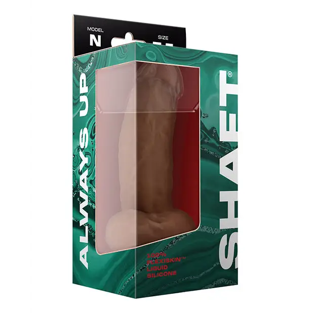 Shaft Model N Flexskin Liquid Silicone 7.5’’ Side Curve Dong w/Balls - Oak - Dongs & Dildos
