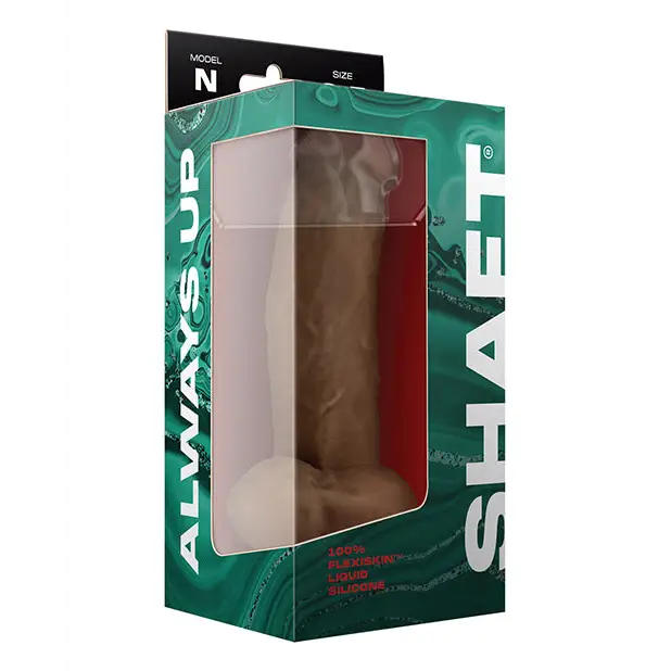 Shaft Model N Flexskin Liquid Silicone 8.5’’ Side Curve Dong w/Balls - Oak - Dongs & Dildos