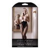 Sheer Fantasy Choker Harness Stockings w/Open Crotchless Black O/S