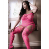 Sheer Fantasy To the Moon Multi Garter Bodystocking Neon Pink QN