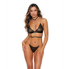 Sheer Mesh Bra w/Chain Detail & Panty Black MD