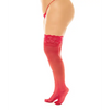 Sheer Thigh High w/Stay Up Silicone Lace Top Red QN - Lingerie - Plus/Queen - Packaged