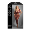 Sheer Undivided Attention Cut-out Lace Top w/ Crotchless Tights - Burgundy QN - Lingerie - Plus/Queen - Packaged