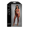 Sheer Undivided Attention Cut-out Lace Top w/ Crotchless Tights - Burgundy O/S - Lingerie - Packaged