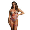 Shots Bliss Open Cup Strappy Teddy w/Jewelry Pasties Multi O/S