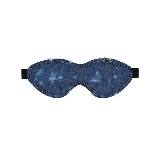 Shots Denim Eye Mask - Blue - Bondage Blindfolds & Restraints