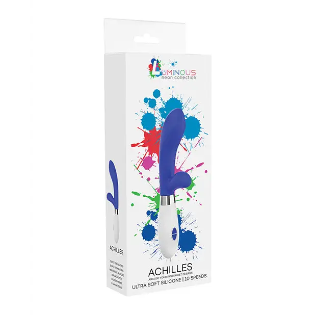 Shots Luminous Achilles Silicone 10 Speed Rabbit Vibrator, Royal Blue