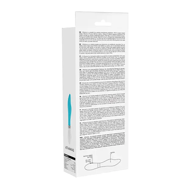 Shots Luminous Athamas Silicone 10 Speed Vibrator, Turquoise