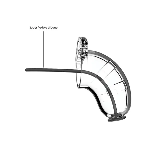 Shots Man Cage 3.5" w/Silicone Urethral Sounding, Clear