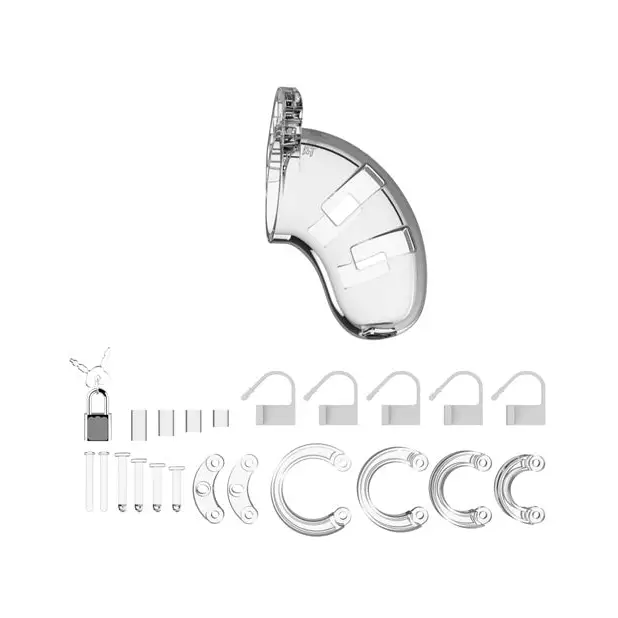 Shots Man Cage Chastity 3.5" Cock Cage Model 1, Clear