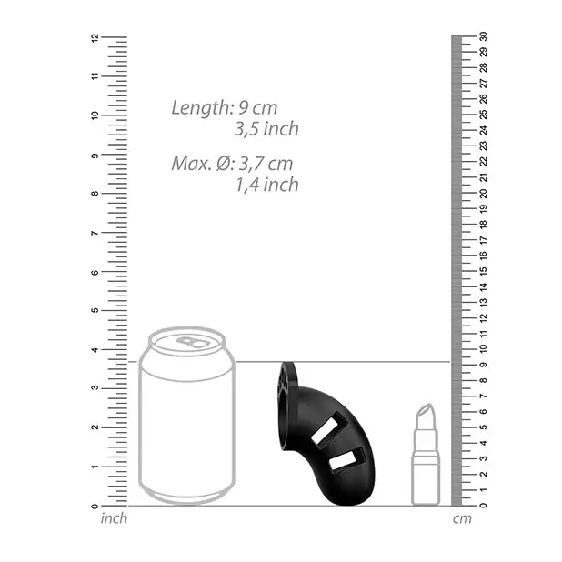 Shots Man Cage Chastity 3.5" Cock Cage Model 20, Black