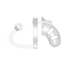 Shots Man Cage Chastity 3.5" Cock Cage w/Plug Model 10, Clear