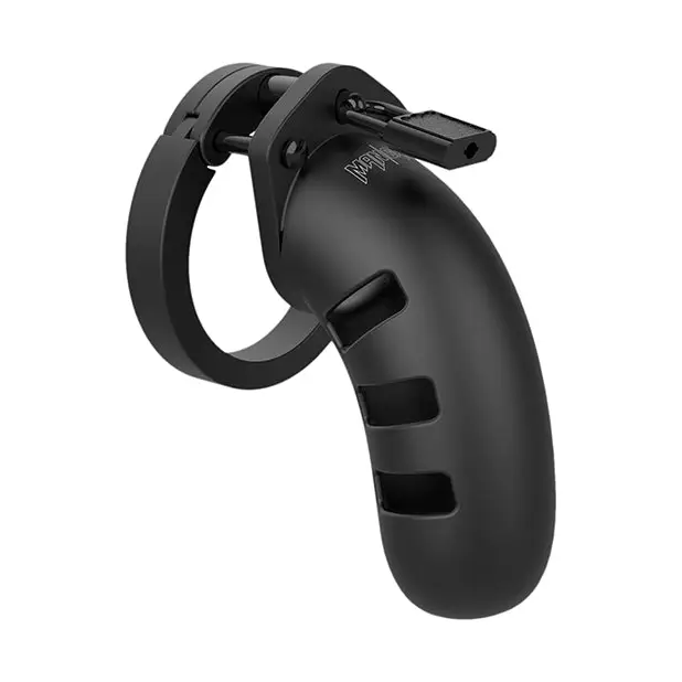 Shots Man Cage Chastity 4.5" Cock Cage Model 21, Black