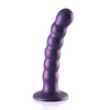 Shots Ouch 5’’ Beaded G-Spot Dildo - Metallic Purple - Dongs & Dildos