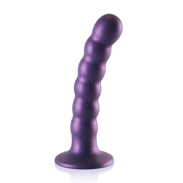 Shots Ouch 5’’ Beaded G-Spot Dildo - Metallic Purple - Dongs & Dildos