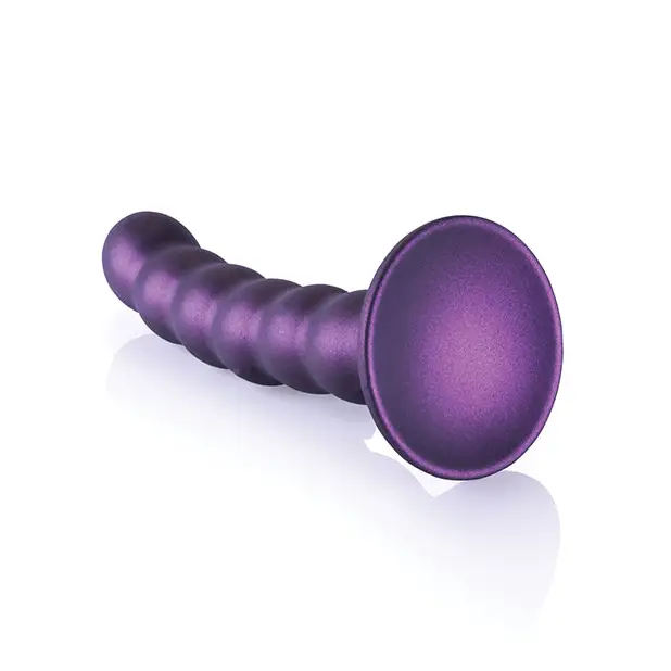 Shots Ouch 5’’ Beaded G-Spot Dildo - Metallic Purple - Dongs & Dildos