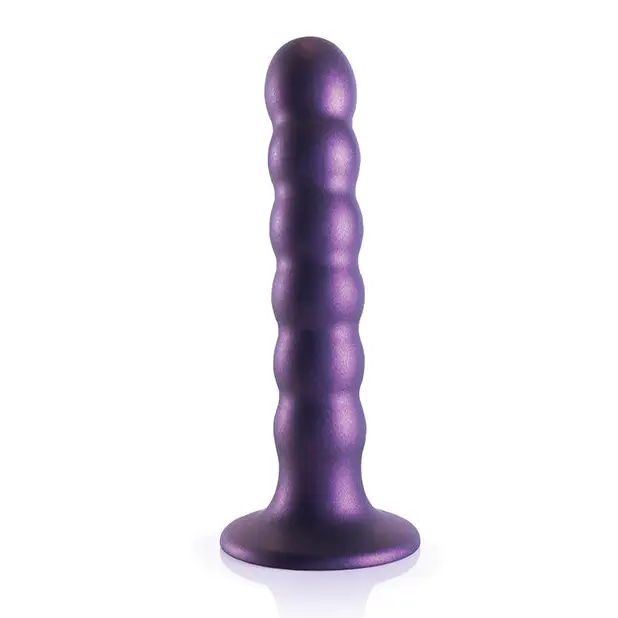 Shots Ouch 5’’ Beaded G-Spot Dildo - Metallic Purple - Dongs & Dildos