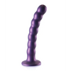 Shots Ouch 6.5’’ Beaded G-Spot Dildo - Metallic Purple - Dongs & Dildos
