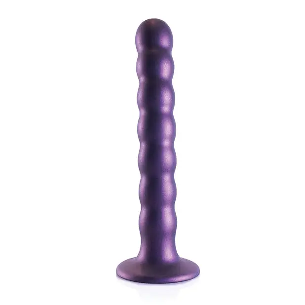 Shots Ouch 6.5’’ Beaded G-Spot Dildo - Metallic Purple - Dongs & Dildos