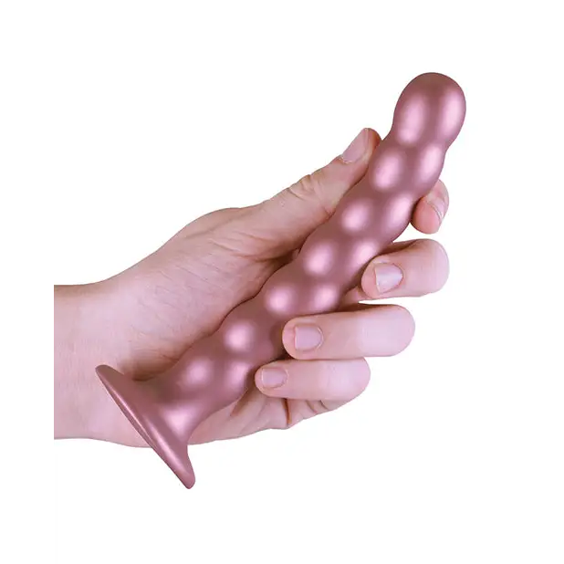 Shots Ouch 6.5’’ Beaded G-Spot Dildo - Rose Gold - Dongs & Dildos