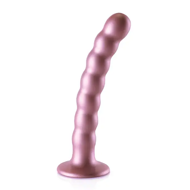 Shots Ouch 6.5’’ Beaded G-Spot Dildo - Rose Gold - Dongs & Dildos