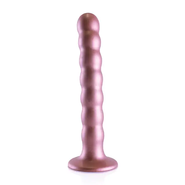 Shots Ouch 6.5’’ Beaded G-Spot Dildo - Rose Gold - Dongs & Dildos