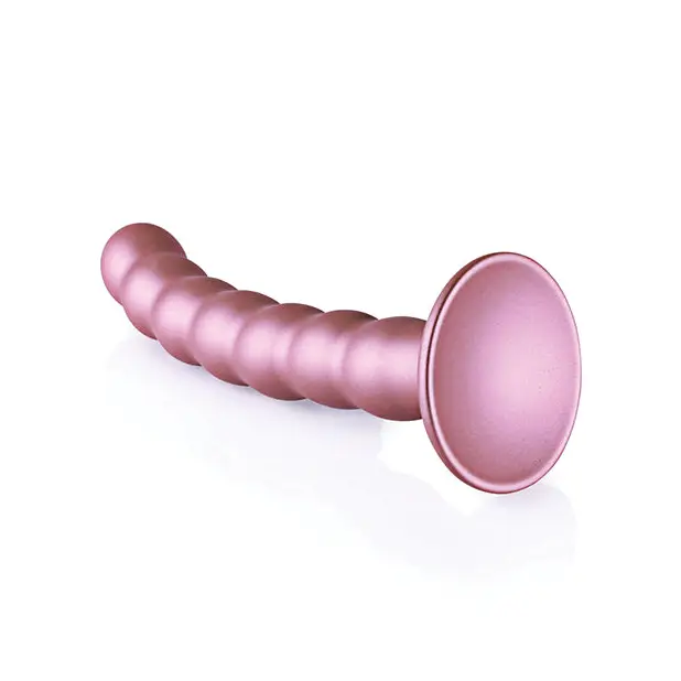 Shots Ouch 6.5’’ Beaded G-Spot Dildo - Rose Gold - Dongs & Dildos