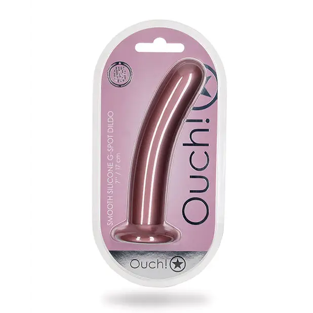 Shots Ouch 7’’ Smooth G-Spot Dildo - Rose Gold - Dongs & Dildos
