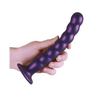 Shots Ouch 8’’ Beaded G-Spot Dildo - Metallic Purple - Dongs & Dildos