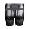Shots Ouch 8" Ribbed Hollow Strap On w/Balls, Black