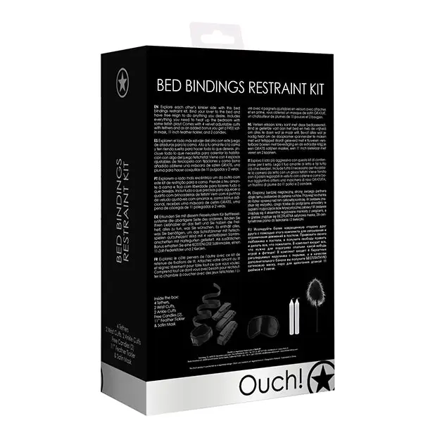 Shots Ouch Bed Bindings Restraint Kit, Black