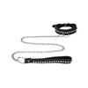 Shots Ouch Diamond Studded Collar w/Leash, Black