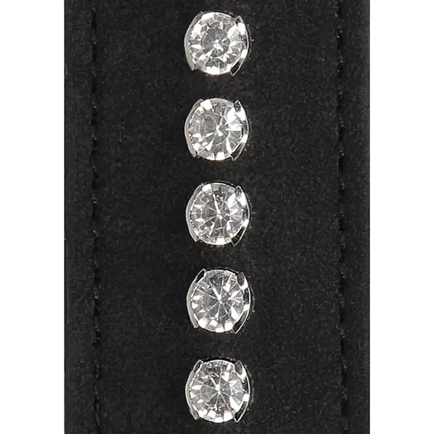 Shots Ouch Diamond Studded Collar w/Leash, Black