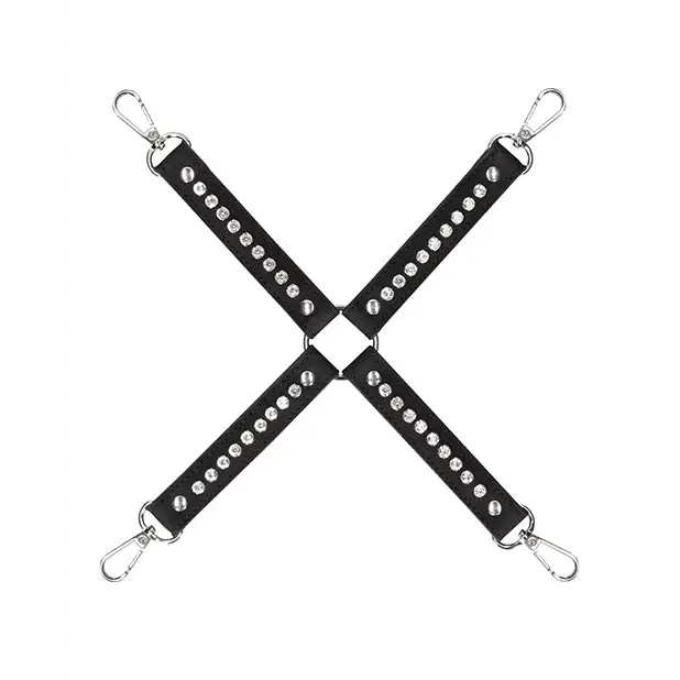 Shots Ouch Diamond Studded Hogtie, Black