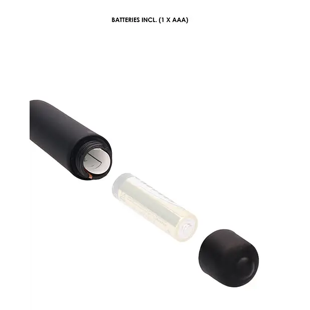 Shots Ouch Extra Long Urethral Sounding Silicone Vibrating Bullet Plug, Black