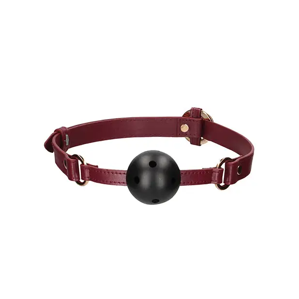 Shots Ouch Halo Breathable Ball Gag, Burgundy