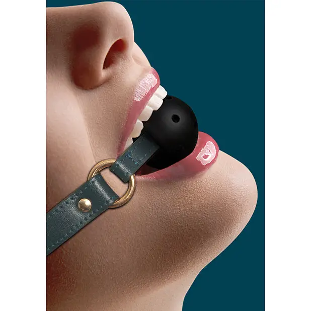 Shots Ouch Halo Breathable Ball Gag, Green