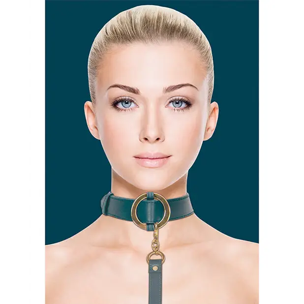 Shots Ouch Halo Collar w/Leash, Green