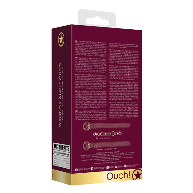 Shots Ouch Halo Wrist or Ankle Cuffs, Burgundy