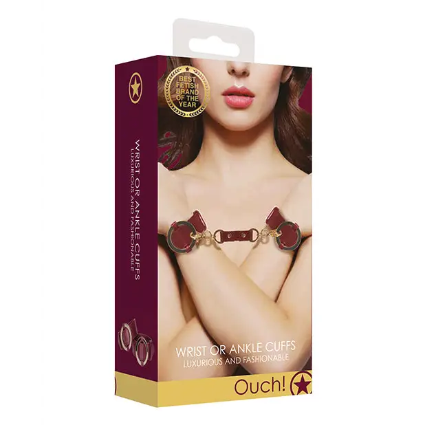 Shots Ouch Halo Wrist or Ankle Cuffs, Burgundy