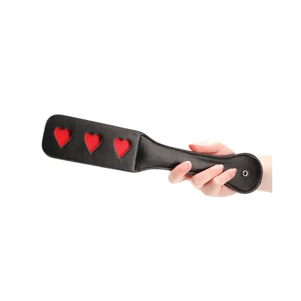 Shots Ouch Hearts Paddle, Black