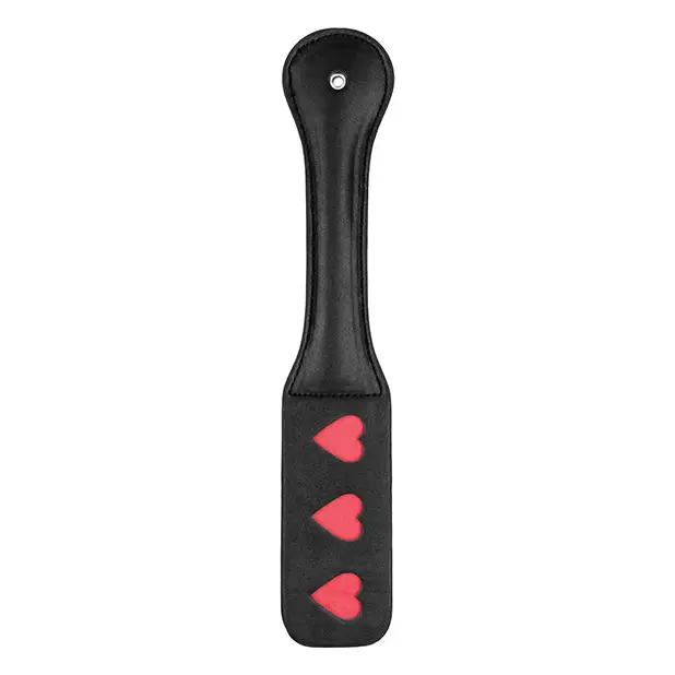 Shots Ouch Hearts Paddle, Black