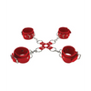 Shots Ouch Leather Hand & Leg Cuffs, Red