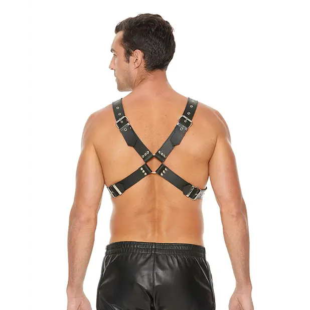 Shots Ouch Men's Large Buckle Harness, Black