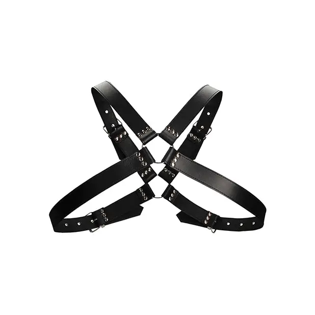Shots Ouch Men's Large Buckle Harness, Black