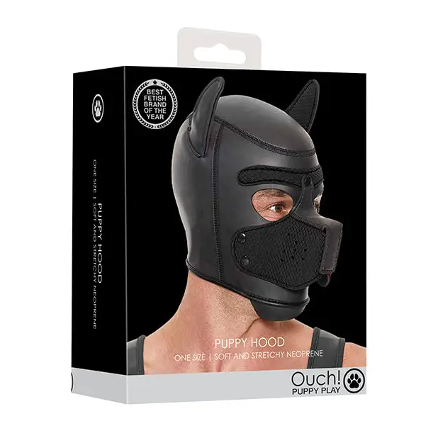 Shots Ouch Puppy Play Puppy Hood, Black