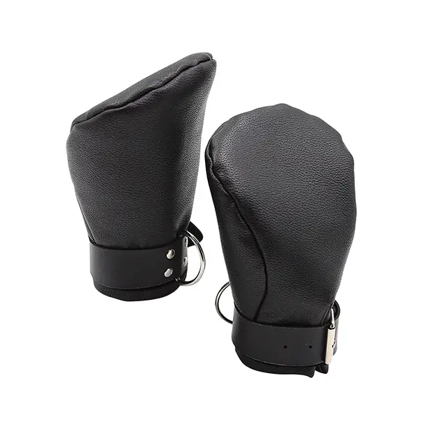 Shots Ouch Puppy Play Lined Fist Mitts, Black